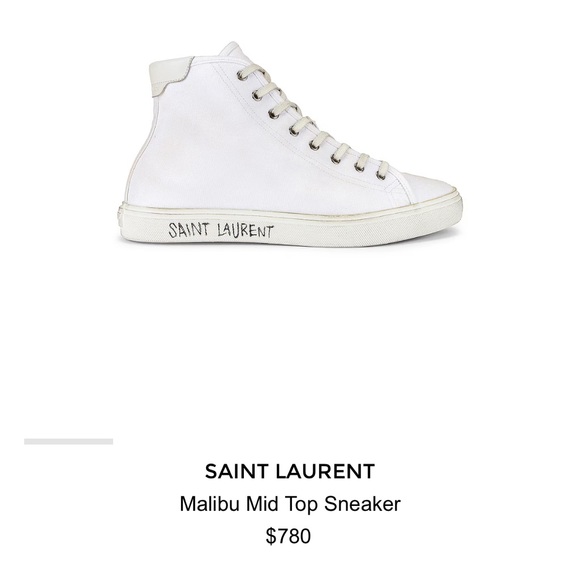 Saint Laurent Malibu Mid Top Sneakers - Picture 1 of 8